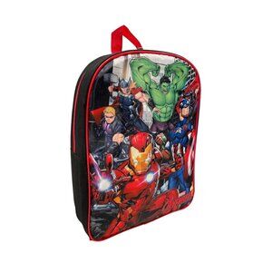 Avengers Hulk Captain America 15" Backpack Black Red